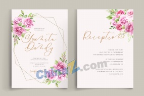 水彩玫瑰花卉信纸